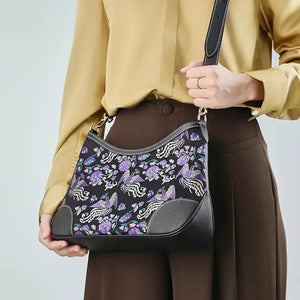 Luxury Shu Brocade Shoulder Bag with Classic Phoenix & Peony Motif - SinoCultural -- FJ110635