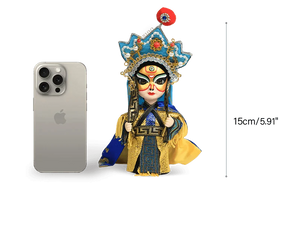 6-Inch Vintage Chinese Dolls - Handcrafted Sichuan Opera Face-Changing Yellow Art - SinoCultural -- QQ0666