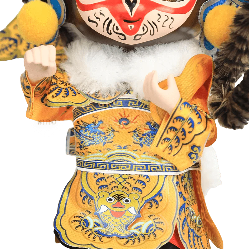 6-Inch Vintage Chinese Dolls - Handmade Peking Opera Wukong Art Collectible - SinoCultural -- QJ0508