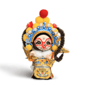 6-Inch Vintage Chinese Dolls - Handmade Peking Opera Wukong Art Collectible - SinoCultural -- QJ0508