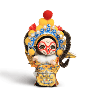 6-Inch Vintage Chinese Dolls - Handmade Peking Opera Wukong Art Collectible - SinoCultural -- QJ0508