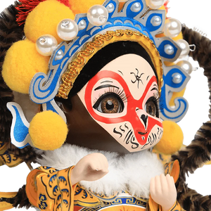 6-Inch Vintage Chinese Dolls - Handmade Peking Opera Wukong Art Collectible - SinoCultural -- QJ0508
