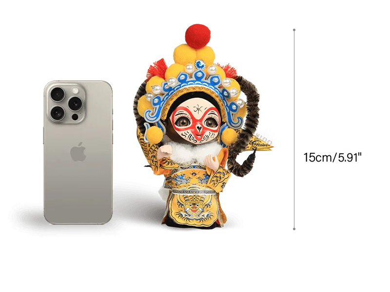 6-Inch Vintage Chinese Dolls - Handmade Peking Opera Wukong Art Collectible - SinoCultural -- QJ0508