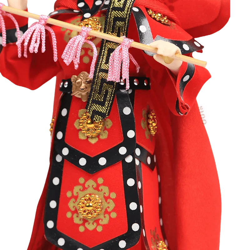 9-Inch Vintage Chinese Dolls - Handmade Peking Opera Mulan Art Collectible - SinoCultural -- NN190801