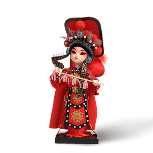 9-Inch Vintage Chinese Dolls - Handmade Peking Opera Mulan Art Collectible - SinoCultural -- NN190801