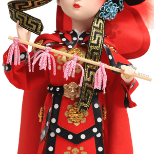 9-Inch Vintage Chinese Dolls - Handmade Peking Opera Mulan Art Collectible - SinoCultural -- NN190801