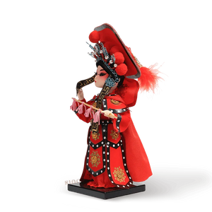 9-Inch Vintage Chinese Dolls - Handmade Peking Opera Mulan Art Collectible - SinoCultural -- NN190801