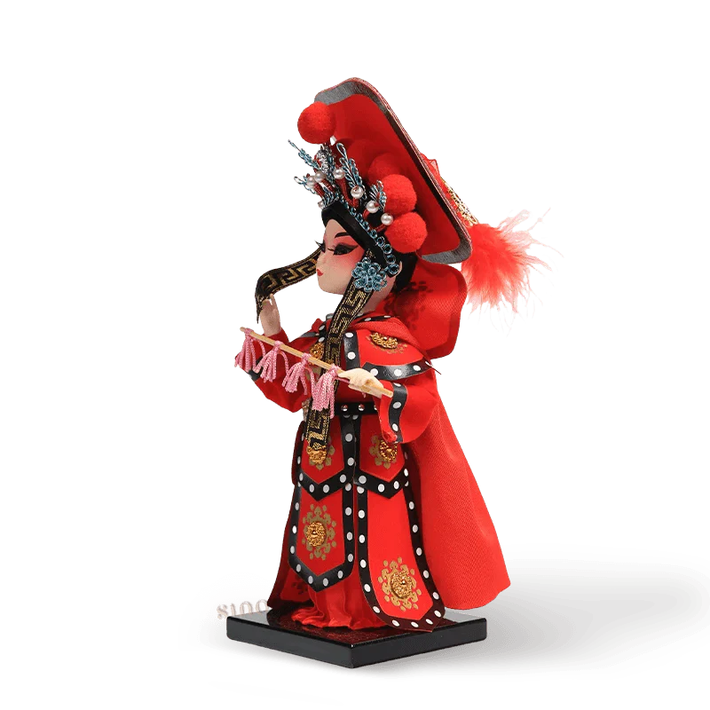 9-Inch Vintage Chinese Dolls - Handmade Peking Opera Mulan Art Collectible - SinoCultural -- NN190801