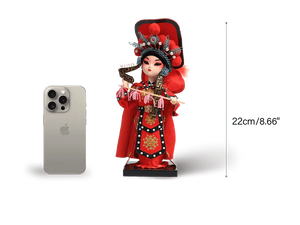 9-Inch Vintage Chinese Dolls - Handmade Peking Opera Mulan Art Collectible - SinoCultural -- NN190801