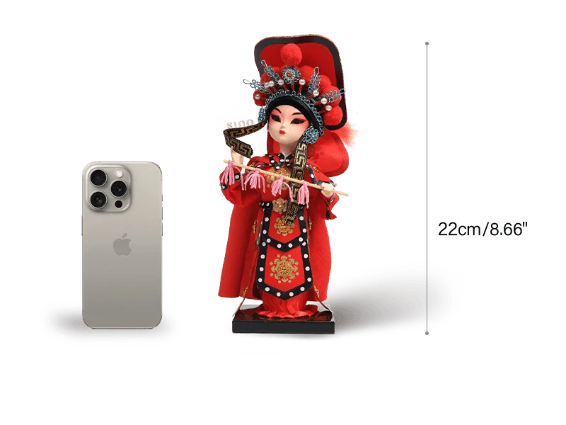 9-Inch Vintage Chinese Dolls - Handmade Peking Opera Mulan Art Collectible - SinoCultural -- NN190801