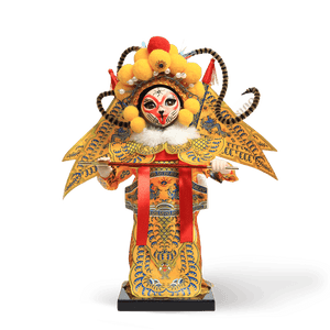 9-Inch Vintage Chinese Dolls - Handmade Peking Opera Wukong Art Collectible - SinoCultural -- XОK090E