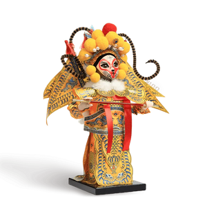 9-Inch Vintage Chinese Dolls - Handmade Peking Opera Wukong Art Collectible - SinoCultural -- XОK090E