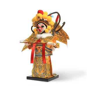 9-Inch Vintage Chinese Dolls - Handmade Peking Opera Wukong Art Collectible - SinoCultural -- XОK090E
