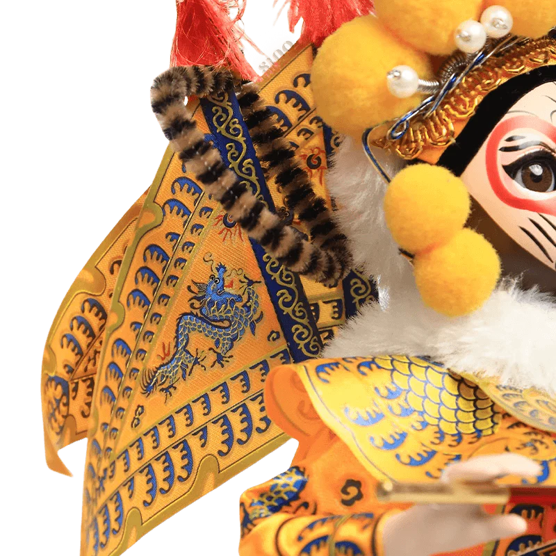 9-Inch Vintage Chinese Dolls - Handmade Peking Opera Wukong Art Collectible - SinoCultural -- XОK090E