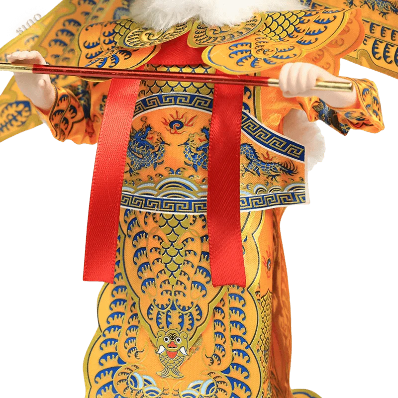 9-Inch Vintage Chinese Dolls - Handmade Peking Opera Wukong Art Collectible - SinoCultural -- XОK090E