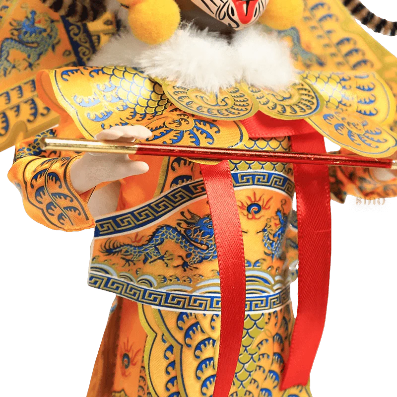 9-Inch Vintage Chinese Dolls - Handmade Peking Opera Wukong Art Collectible - SinoCultural -- XОK090E
