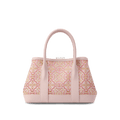 Song Brocade Pink DingSheng Motif Embroidery Leather Crossbody Bag - SinoCultural -- FJ110692