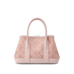 Song Brocade Pink DingSheng Motif Embroidery Leather Crossbody Bag - SinoCultural -- FJ110692