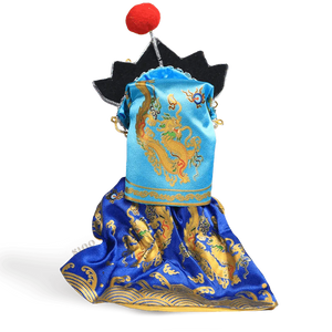6-Inch Vintage Chinese Dolls - Handcrafted Sichuan Opera Face-Changing Yellow Art - SinoCultural -- QQ0666