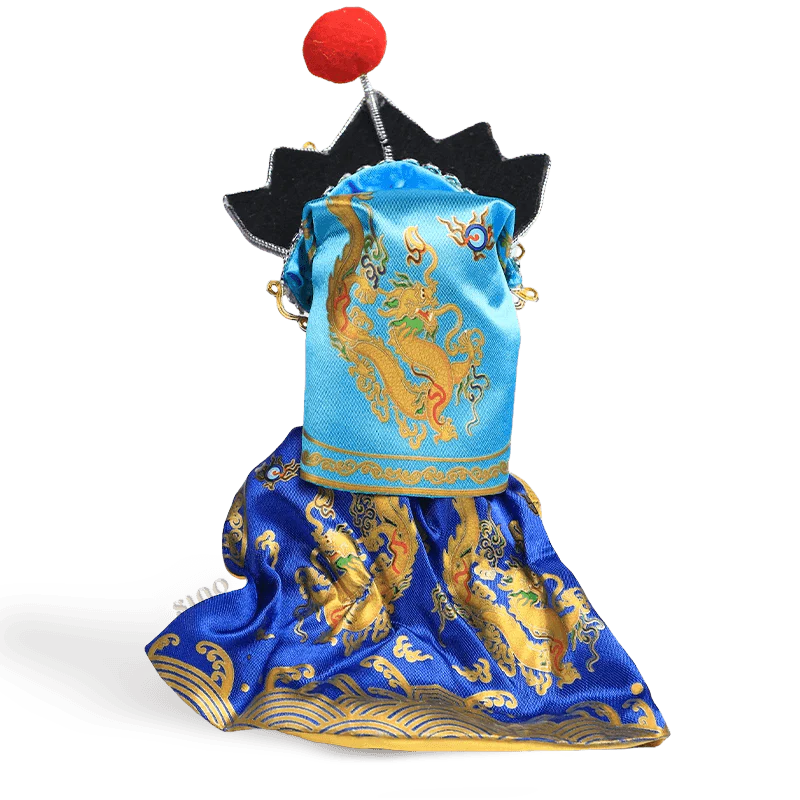 6-Inch Vintage Chinese Dolls - Handcrafted Sichuan Opera Face-Changing Yellow Art - SinoCultural -- QQ0666