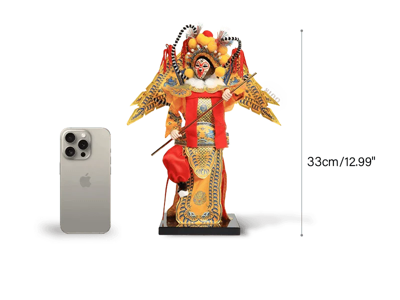 12-Inch Vintage Chinese Dolls - Handmade Peking Opera Wukong Art Collectible - SinoCultural -- JH1256