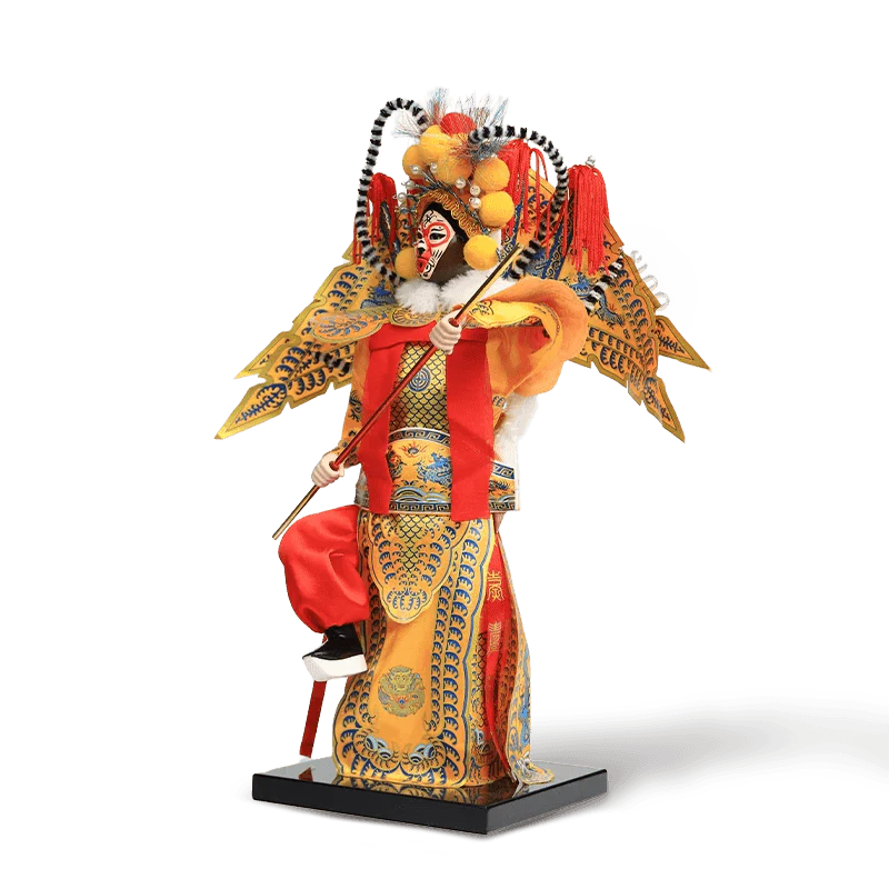 12-Inch Vintage Chinese Dolls - Handmade Peking Opera Wukong Art Collectible - SinoCultural -- JH1256