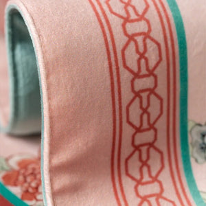 Soft plush fabric texture of vintage tablecloth.