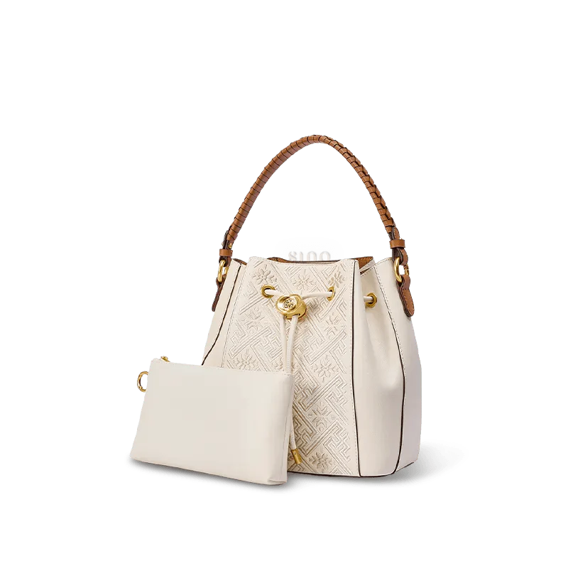 Luxury Traditional Wanj Pattern Embroidered Leather Convertible Backpack & Tote - SinoCultural -- P120776