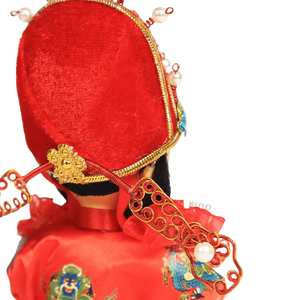 6-Inch Vintage Chinese Dolls - Handcrafted Peking Opera Wen Cai Shen Art Collectible - SinoCultural -- QJ10618