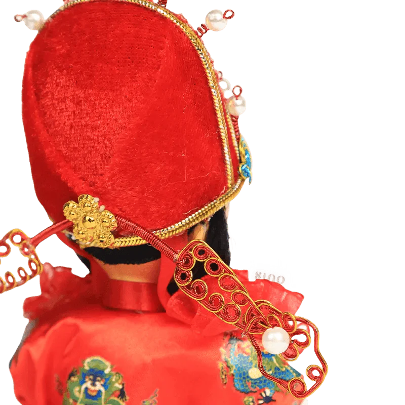 6-Inch Vintage Chinese Dolls - Handcrafted Peking Opera Wen Cai Shen Art Collectible - SinoCultural -- QJ10618
