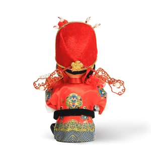 6-Inch Vintage Chinese Dolls - Handcrafted Peking Opera Wen Cai Shen Art Collectible - SinoCultural -- QJ10618