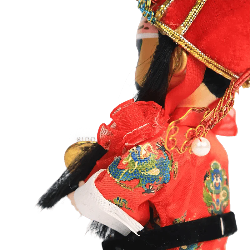 6-Inch Vintage Chinese Dolls - Handcrafted Peking Opera Wen Cai Shen Art Collectible - SinoCultural -- QJ10618