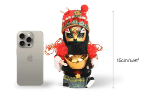 6-Inch Vintage Chinese Dolls - Handcrafted Peking Opera Wen Cai Shen Art Collectible - SinoCultural -- QJ10618