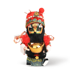6-Inch Vintage Chinese Dolls - Handcrafted Peking Opera Wen Cai Shen Art Collectible - SinoCultural -- QJ10618