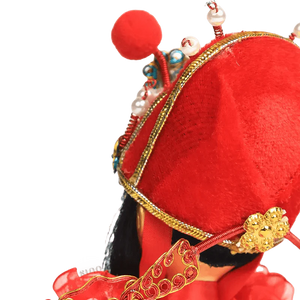 6-Inch Vintage Chinese Dolls - Handcrafted Peking Opera Wen Cai Shen Art Collectible - SinoCultural -- QJ10618