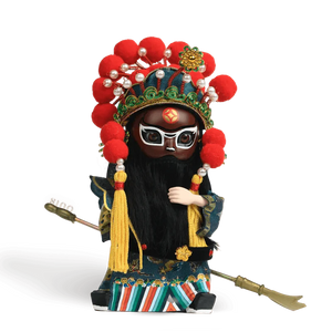6-Inch Vintage Chinese Dolls - Handcrafted Peking Opera Wu Cai Shen Art Collectible - SinoCultural -- Q10619