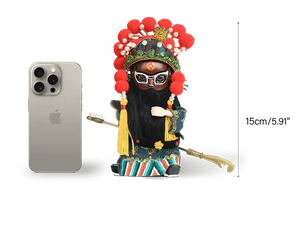 6-Inch Vintage Chinese Dolls - Handcrafted Peking Opera Wu Cai Shen Art Collectible - SinoCultural -- Q10619