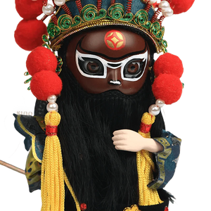 6-Inch Vintage Chinese Dolls - Handcrafted Peking Opera Wu Cai Shen Art Collectible - SinoCultural -- Q10619