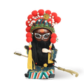 6-Inch Vintage Chinese Dolls - Handcrafted Peking Opera Wu Cai Shen Art Collectible - SinoCultural -- Q10619