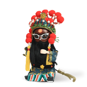 6-Inch Vintage Chinese Dolls - Handcrafted Peking Opera Wu Cai Shen Art Collectible - SinoCultural -- Q10619