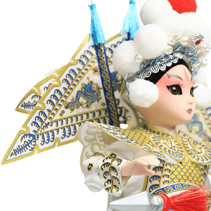 9-Inch Handmade Chinese Doll – Peking Opera Martial Yang Zongbao Collectible - SinoCultural -- XJK0903
