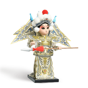 9-Inch Handmade Chinese Doll – Peking Opera Martial Yang Zongbao Collectible - SinoCultural -- XJK0903