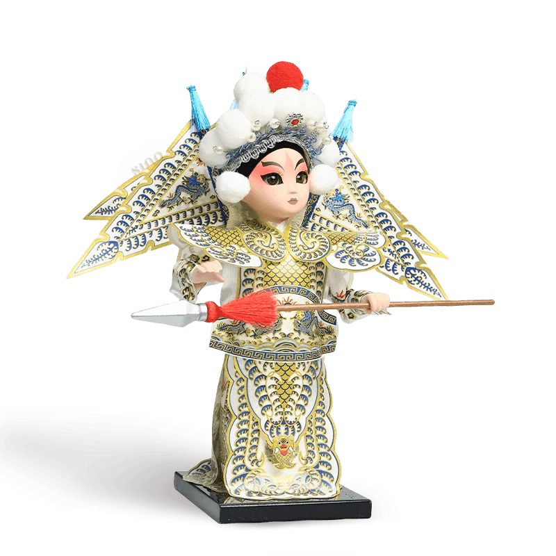 9-Inch Handmade Chinese Doll – Peking Opera Martial Yang Zongbao Collectible - SinoCultural -- XJK0903