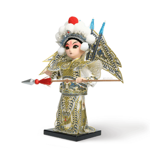 9-Inch Handmade Chinese Doll – Peking Opera Martial Yang Zongbao Collectible - SinoCultural -- XJK0903