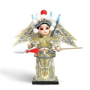 9-Inch Handmade Chinese Doll – Peking Opera Martial Yang Zongbao Collectible - SinoCultural -- XJK0903