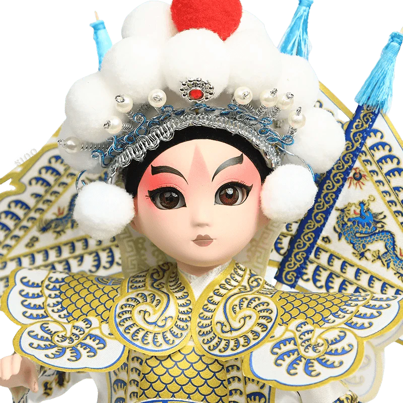 9-Inch Handmade Chinese Doll – Peking Opera Martial Yang Zongbao Collectible - SinoCultural -- XJK0903