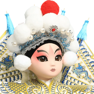 9-Inch Handmade Chinese Doll – Peking Opera Martial Yang Zongbao Collectible - SinoCultural -- XJK0903