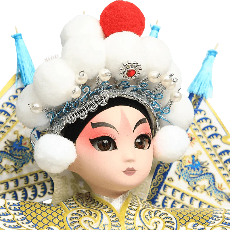 9-Inch Handmade Chinese Doll – Peking Opera Martial Yang Zongbao Collectible - SinoCultural -- XJK0903