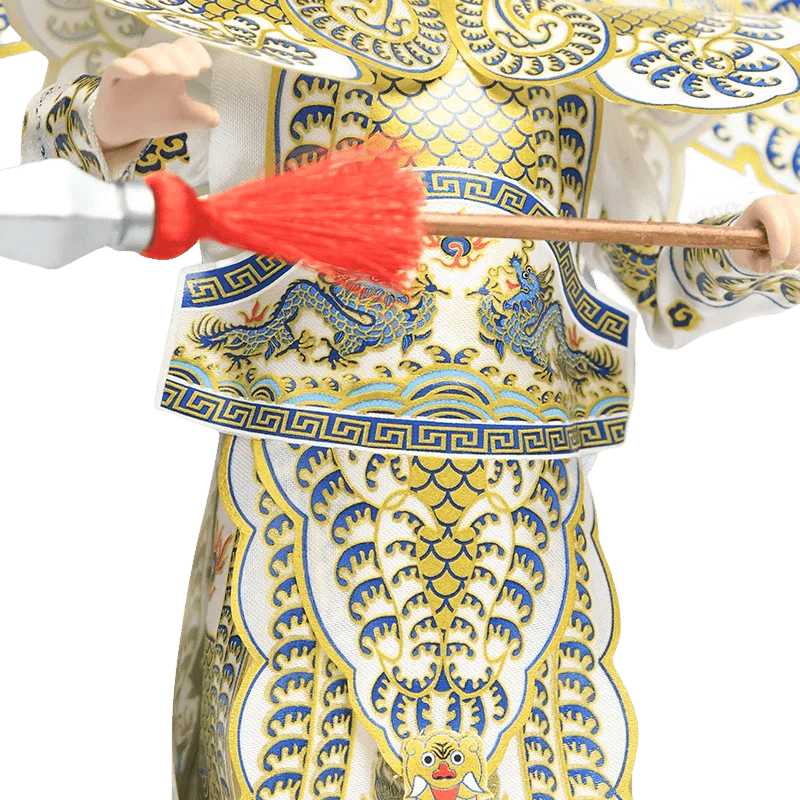 9-Inch Handmade Chinese Doll – Peking Opera Martial Yang Zongbao Collectible - SinoCultural -- XJK0903