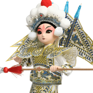 9-Inch Handmade Chinese Doll – Peking Opera Martial Yang Zongbao Collectible - SinoCultural -- XJK0903